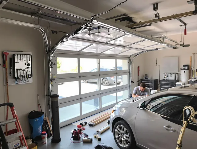 Garage door noise reduction service by Stoneham Garage Door Repair in Stoneham